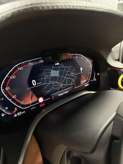 Навигационная карта на цифровой приборной панели BMW после обновления