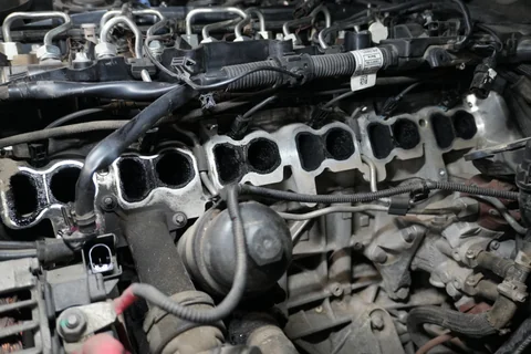 Загрязнённые впускные каналы двигателя BMW X5 F15 40d